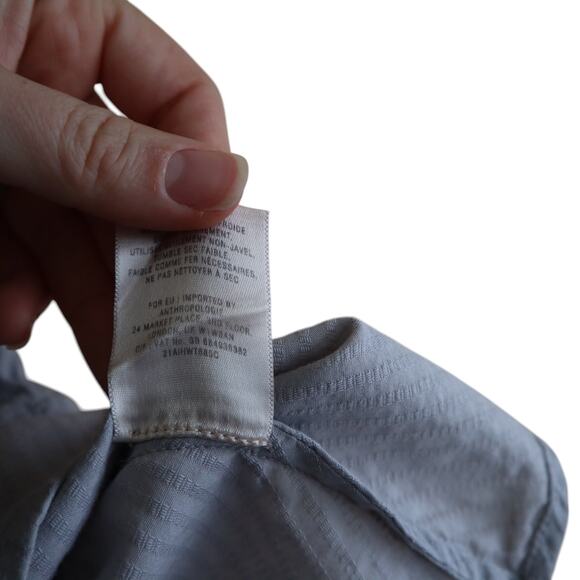 Anthropologie HD In Paris Sun Stitched Floral Embroidered Peplum Blouse Size 12 - Picture 6 of 11